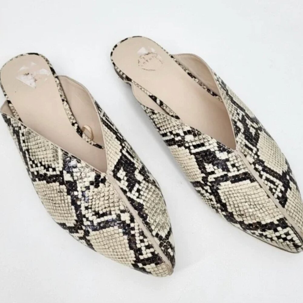 H by Halston Snakeskin Slides Mules size 8